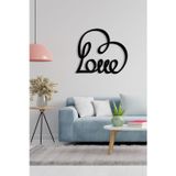 Lunoart "Love" Yazılı Kalp Figürlü Metal Tablo | Romantik Duvar Dekoru