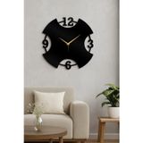 Lunoart Modern Siyah Metal Duvar Saati – Minimalist Büyük Boy Dekoratif Saat