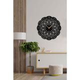 Lunoart Modern Tarz Motif Detaylı Siyah Metal Duvar Saati – Ev & Ofis Dekoru