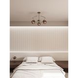 Lunor Eskitme Kasa Bal Rengi Cam Küre Başlıklı Modern 3'lü Avize – Salon ve Oturma Odası Için - Eskitme - Bal Rengi