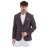 Lunos Erkek Bordo Poliviskon Kumaşlı Slim Fit Kendinden Mendilli Mono Yaka Spor Blazer Ceket Bordo 54