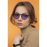 LUNOX (166) Siyah Mor Cam Unisex Güneş Gözlüğü Parlak Siyah