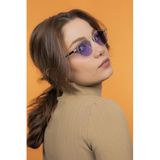 LUNOX (168) Lucia Kristal Mor Cam Unisex Güneş Gözlüğü Kristal
