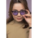 LUNOX (211) Niobe Siyah Mor Cam Unisex Güneş Gözlüğü Parlak Siyah