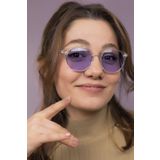 LUNOX (225) Niobe Kristal Mor Cam Unisex Güneş Gözlüğü Parlak Kristal