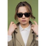 LUNOX (234) Bruna Siyah Polarize Unisex Güneş Gözlüğü Parlak Siyah