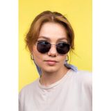 LUNOX (33) Ünisex Gümüş Metal Güneş Gözlüğü (Beşgen) Gümüş