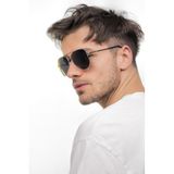 LUNOX (43) Damla Unisex Gümüş Siyah Güneş Gözlüğü Polarize siyah