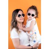 LUNOX (684) Anne Kız Çocuk Kombin Kristal Güneş Gözlüğü Siyah Cam Kristal