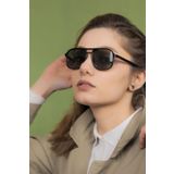 LUNOX (691) Viggo Siyah Unisex Güneş Gözlüğü Parlak Siyah