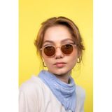 LUNOX (729) Lucia Krem Ünisex Güneş Gözlüğü (Siyah Sap) Krem