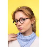 LUNOX (785) Retro Yuvarlak Mavi Işık Korumalı Bilgisayar Ekran Gözlüğü SİYAH