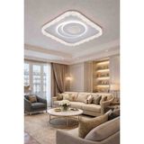 Lunox Avize Halosquare Modern Kare LED Tavan Avizesi – Dekoratif Salon Oturma Odası Plafonyer Aydınlatma - Beyaz