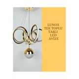 Lunox Kuğu-1Gd/Tek Toplu Taşlı Led Avize