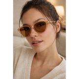 Lunox Mathilda Cateye Uv Korumalı Kadın Güneş Gözlüğü - Bej - Kahverengi