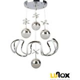 LUNOX Papillon LED Sarkıt Tasarım Avize – Kelebek Detaylı Modern Dekoratif Salon Avizesi - 4 - Krom