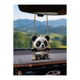 Lunvia Home Panda Şeklinde Salıncakta Sallanan Dikiz Aynası Süsü