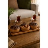 lunyahome %100 Doğal Meşe & Kayın Ağacından Çerezlik, Kuruyemişlik ve Lokumluk – Metal Izgara Kapaklı Dekoratif Sunumluk - Çeyizlik, Hediyelik