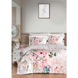 Luoca Patisca Dijital Saten Çift Kişilik Nevresim Takımı Elıs - Pembe - 200 x 220 cm