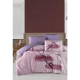 Luoca Patisca Dijital Saten Çift Kişilik Nevresim Takımı Lilya - Pudra - 200 x 220 cm