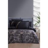 Luoca Patisca Dijital Saten Tek Kişilik Nevresim Takımı Boss Siyah - 160 x 220 cm