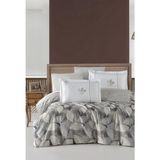 Luoca Patisca Ranforce Çift Kişilik Nevresim Takımı Bernarda - Gri - 200 x 220 cm