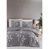 Luoca Patisca Ranforce Çift Kişilik Nevresim Takımı Tıvory Bej - Bej - Gri - 200 x 220 cm