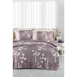 Luoca Patisca Ranforce Çift Kişilik Nevresim Takımı Tıvory Mürdüm - 200 x 220 cm