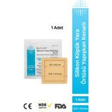 LUOFUCON® Yapışkan Kenarlı Yumuşak Silikonlu Yara Örtüsü 12,5x12,5cm– Su Geçirmez, Hava Geçirir, Hızlı iyileşme ve koruma(1 Adet) - 12,5cm x 12,5cm