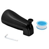 Luomorgo 1 Adet Küvet Dağıtıcı ile Bacalı, Siyah Küvet Bacalı Evrensel 1/2 "Bakır Su Borusuna Uyar, Banyo Duş Küvet Bataryası Bacalı, Altıgen Anahtarlı, İplik Bandı
