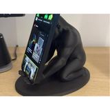 Luord-Store 3D Baskı Goril Telefon Tutucu - Kaslı Goril Masaüstü Telefon Standı-Siyah - (ClearEyelets)Black-RadiantOrchid
