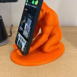 Luord-Store 3D Baskı Goril Telefon Tutucu - Kaslı Goril Masaüstü Telefon Standı-Turuncu - (ClearEyelets)Black-RadiantOrchid