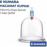 Luord-Store 6 Numara Hacamat Kupası 1 Adet Vakumlu Kupa Bardak Dayanıklı Plastik Manuel Hacamat Kabı