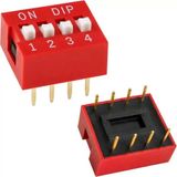 Luord-Store Pcb Tip 4'lü Kırmızı Dıp Switch 2.54MM Pin Aralıklı Devre Anahtarı