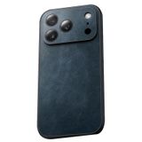 LUOTANL iPhone 17 PRO Max/17 Pro/Air/17 için Kılıf, Vegan Deri Kamera Koruyucu Vintage Kılıf Ultra İnce Düşmeye Dayanıklı Telefon Kılıfı, Mavi, 17