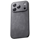 LUOTANL iPhone 17 PRO Max/17 Pro/Air/17 için Kılıf, Vegan Deri Kamera Koruyucu Vintage Kılıf Ultra İnce Düşmeye Karşı Koruyucu Telefon Kılıfı, Gri, Hava
