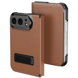 LUOTANL iPhone Duo için deri kılıf, tam kamera koruması | Kitap Kılıfı Görünmez Braket Vintage Çiçek Litchi Kabuk Kılıf Erkekler Kadınlar için, Pirinç, Duo 7,6 inç