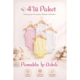 lupi 4 Parça Kız Bebek Pamuklu İp Askılı Çıtçıtlı Atlet
