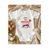 Lupi Annane Yazılı Bebek Zıbın İsimli Zıbın Anne Yenge Teeyze Amca Annane Babanne Yazılı, Cross-Yeşil, 2 Yaş