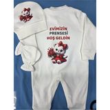 Lupi Bebek Tulum Üç Parça Hastane Çıkışı - Ekru - Koyu Kırmızı