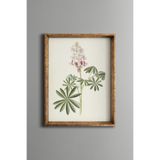Lupin Çiçeği - Vintage Desenli Çerçeve - İnce Model, Altın1, 15 x 21