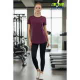 Lupinn Kadın Bordo Sporcu Tişörtü Nefes Alabilir Hızlı Kuruyan Rahat Kesim Fitness Yoga Tişört-Tshirt - 36