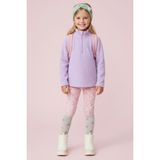 Lupinn Kız Çocuk Uzun Kollu Mor Dik Yaka Yarım Fermuarlı Polar Üst - Kız Çocuk Sweatshirt, Kız Çocuk Polar - Lila - 5 - 6 Yaş