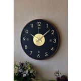 LUPOKRAFT Ahşap Dekoratif Alcyone Gold - Kahverengi Duvar Saati 48cm SİYAH 48 x 48