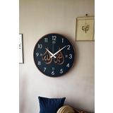 LUPOKRAFT Ahşap Dekoratif Dubhe Allah C.C. Muhammed Gümüş Aynalı - Kahverengi Duvar Saati 48cm SİYAH 48 x 48
