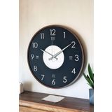 LUPOKRAFT Ahşap Dekoratif Taygeta Gümüş Aynalı - Kahverengi Duvar Saati 48cm SİYAH 48 x 48