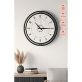 LUPOKRAFT Büyük Boy 48x48cm Astrynn Duvar Saati ve 2 Adet Hediye Tablo Seti - Siyah Çerçeve, Sessiz Mekanizma, Modern Ev Dekoru