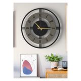 LUPOKRAFT Büyük Boy Şık Ahşap Duvar Saati - Modern Tasarım Siyah Beyaz - Ev & Ofis Dekorasyonu -48cm