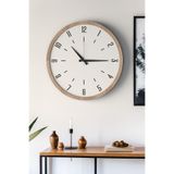 LUPOKRAFT Dekoratif Ahşap Ross 128 Duvar Saati - Siyah & Beyaz MDF Çerçeveli, 40cm, Sessiz Mekanizma