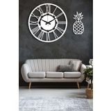 LUPOKRAFT Dekoratif Beyaz Duvar Saati + Ananas Tablo BEYAZ 48 x 48